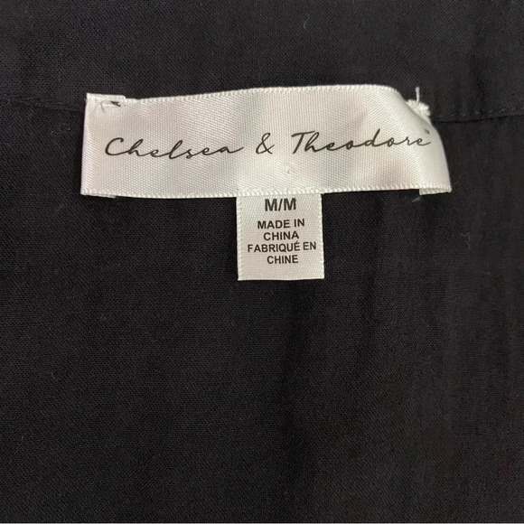 Chelsea and Theodore women black embroidered 3/4 bell sleeves whimsigoth blouse - Picture 3 of 13